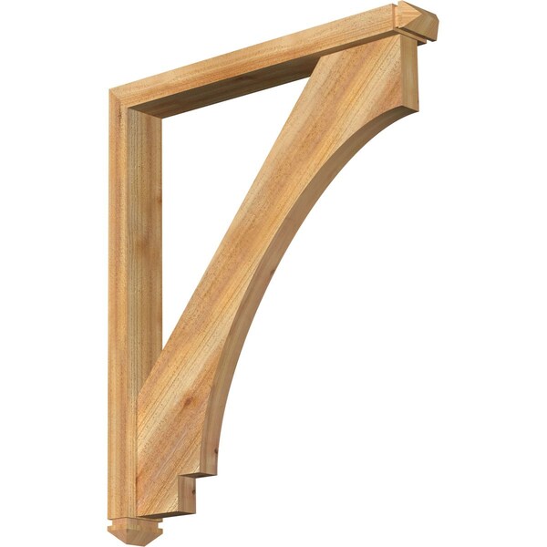 Ekena Millwork Imperial Arts and Crafts Rough Sawn Bracket w/ Offset Brace, Western Red Cedar, 4"W x 30"D x 36"H BKT0402X30X36IMP03RWR - main